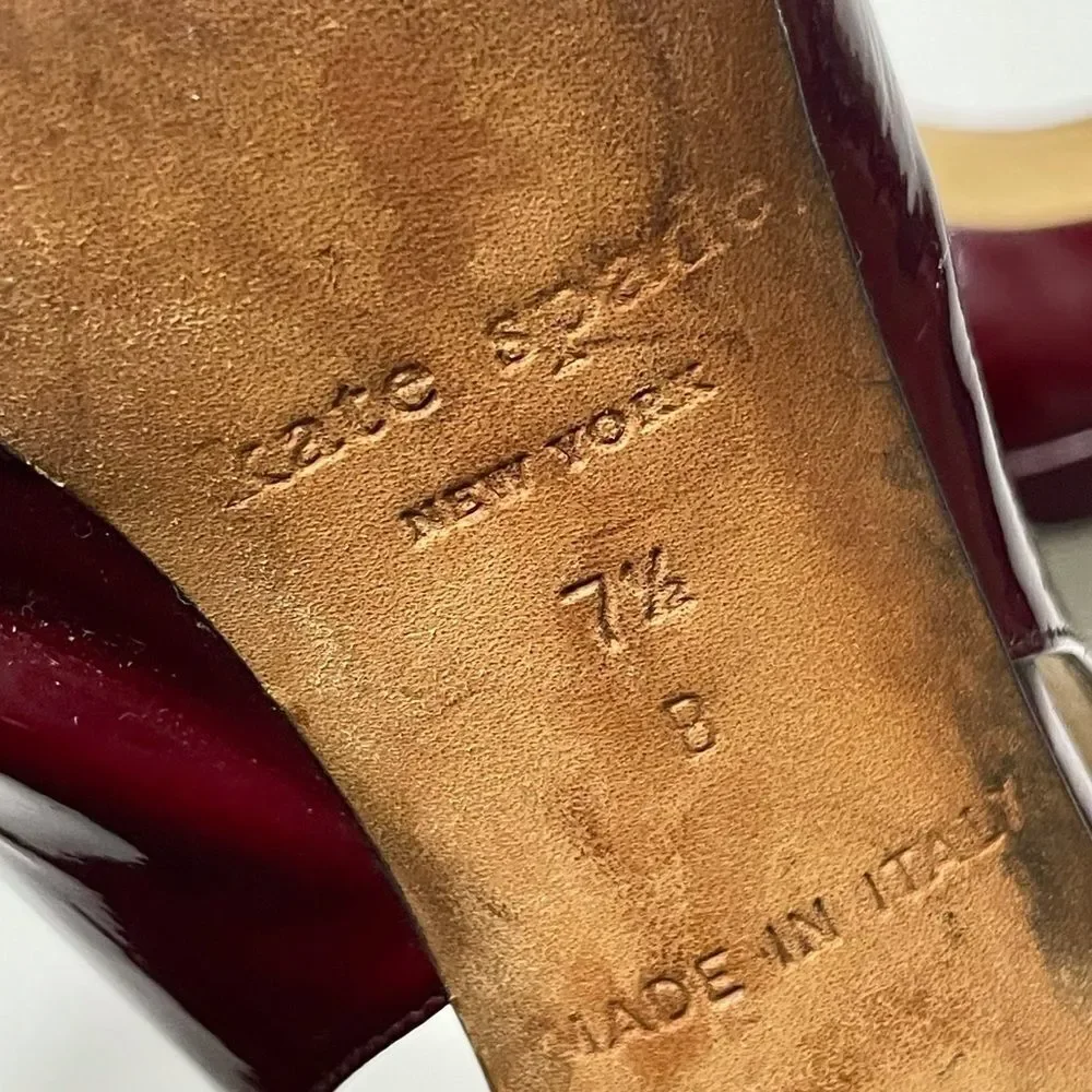 Kate Spade Maroon Patent Leather‎ Slingback Heels